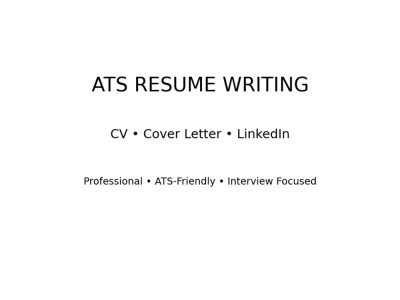 Professional Resume, CV & Cover Letter Writing