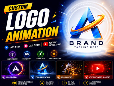 Custom Logo animation, logo intro, logo outro, youtube intro and outro