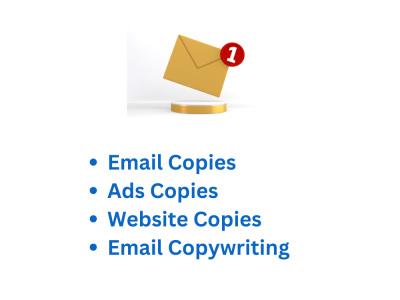 Copywriting, email copies, ads copy, sales copy, website copies