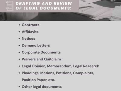 Legal Drafting - Contracts, Agreements, Pleadings, etc.