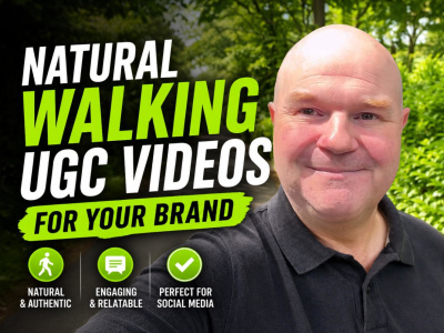 Natural walking UK male ugc video ads for your brand