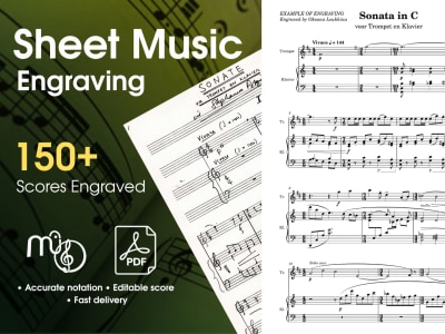 Your sheet music engraved into clean digital format