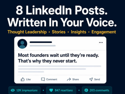 8 LinkedIn posts written and ready to publish