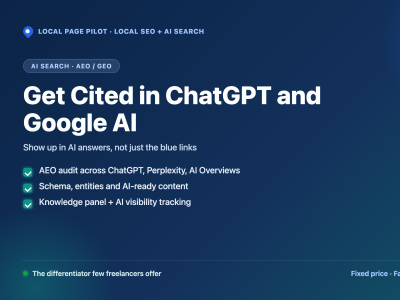 Cited in ChatGPT, Perplexity and Google AI answers with AEO