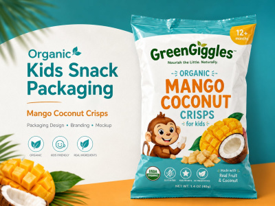 Premium food packaging, snack pouch, pillow bag, and product label design