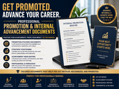 A promotion application letter and internal advancement document writing