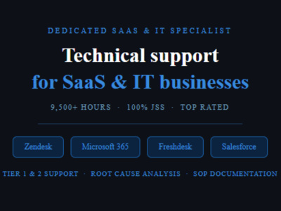 Dedicated SaaS & IT technical support specialist for your business