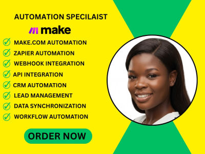 Make.com automation, zapier, webhook & api integration