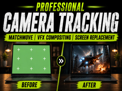 VFX motion tracking, match moving, screen replacement and compositing