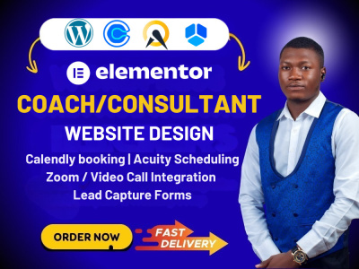 A Wordpress coach or consultant website with booking and lead capture