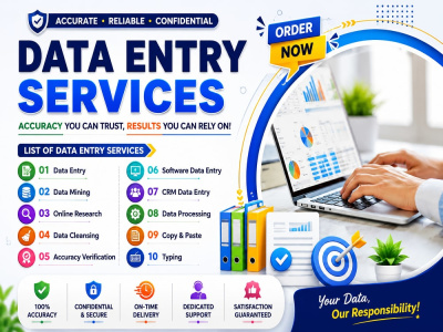 Fast Data Entry, Web Research, Copy Paste, Data Mining, and Data Cleanse