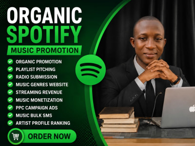 Organic spotify music promotion through music genres website and playlist