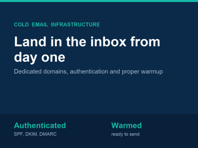You will get your cold email sending infrastructure set up and warmed