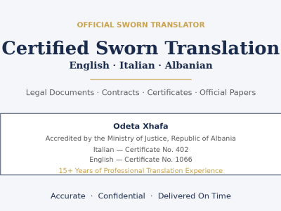 Sworn Certified Translation - Legal & Official Docs
