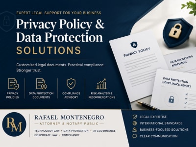 I will draft your privacy policy and data protection documents