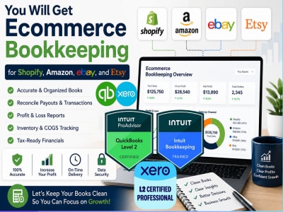 Ecommerce Bookkeeping Services for Shopify, Amazon, ebay, and Etsy Business