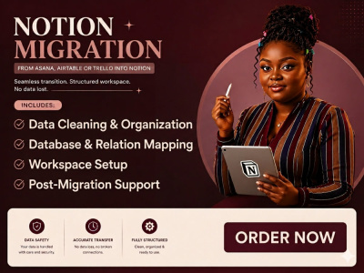 Notion Consultant, Notion Template, Asana, Trello in Notion Migration