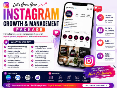 Full Instagram Account Management for Organic Growth & Engagement