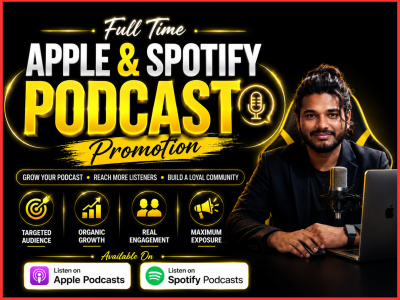 Full Time Apple & Spotify Podcast Promotion & Advertising For Your Podcast