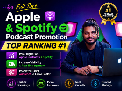 Full Time Apple & Spotify Podcast Promotion & Advertising For Your Podcast