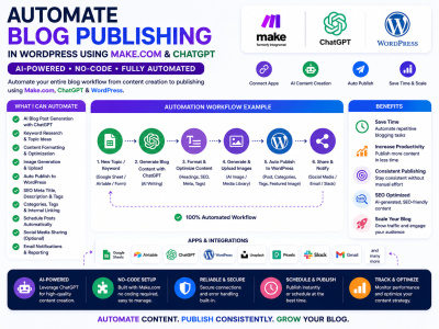 Automated WordPress blog publishing using Make.com and ChatGPT