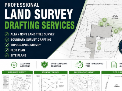 ALTA, Boundary Land Survey Drafting, Topographic Survey, and plot Plans