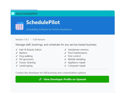 Custom scheduling desktop app — no subscriptions, your data, your machine
