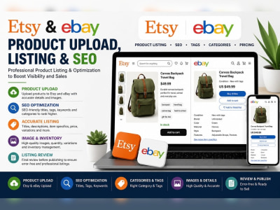 Etsy and eBay Product Upload, Listing and SEO