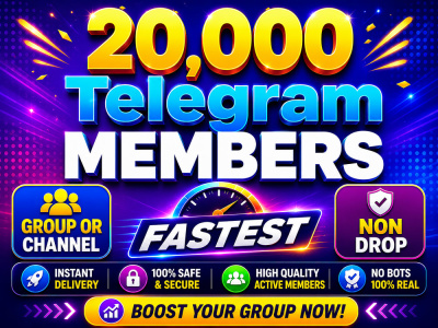 20,000 Telegram members for your channel or group