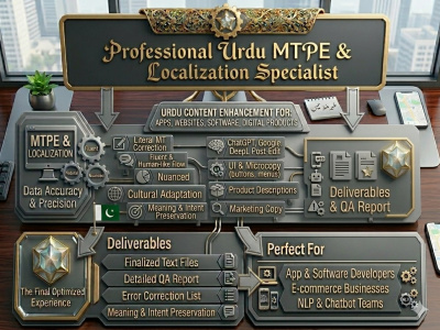 Urdu machine translation post editing mtpe for apps and websites