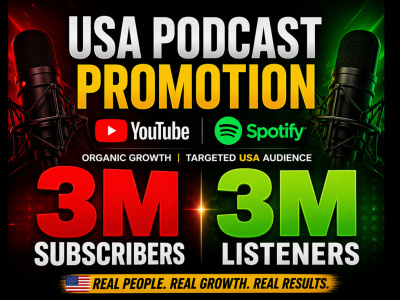 Organic USA spotify and youtube podcasts promotion to targeted subscribers