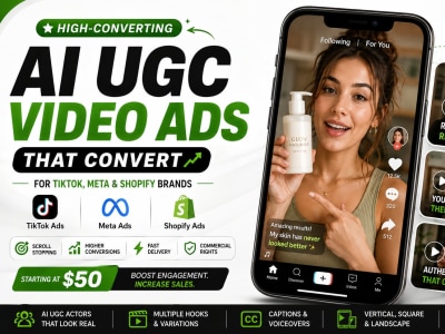 High-converting AI UGC video ads for TikTok, Meta and Shopify brands
