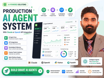 A production AI agent system with Claude or OpenAI API integration