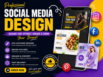 Premium social media designs for Instagram, Facebook, LinkedIn & TikTok