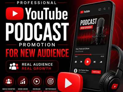 A professional youtube podcast promotion youtube marketing for new audience
