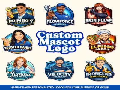 Mascot logo design, brand identity kit, brand book