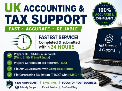 Prepare & Submit UK Company Accounts and Corporation Tax (CT600)