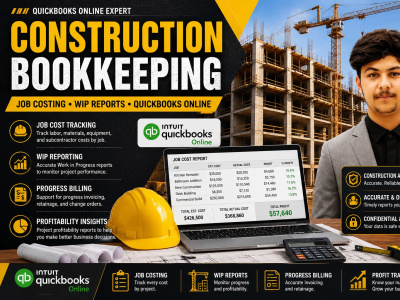 I will build QuickBooks Online for construction bookkeeping and job costing