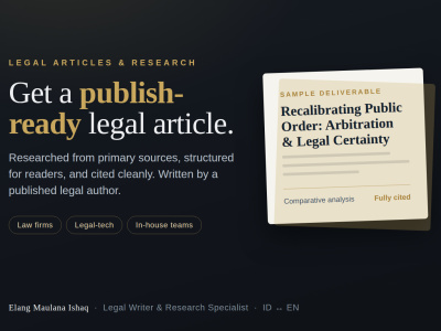 A clear, well-researched legal article that builds your authority