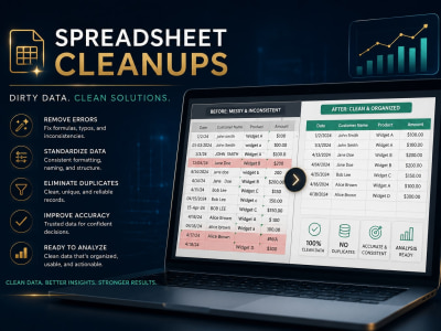 Spreadsheet cleanup & formula fixing
