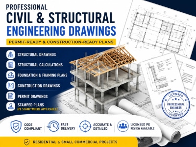 Structural design engineering analysis, calcs, report, drawings