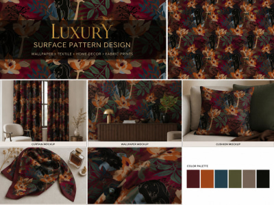 Premium seamless surface pattern for wallpaper and fabric