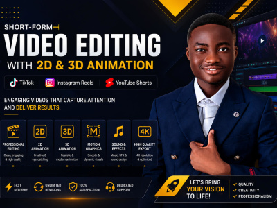 TikTok, Instagram Reels, YouTube Shorts with 2D & 3D animation