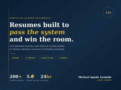 An ATS-optimized executive resume that lands interviews