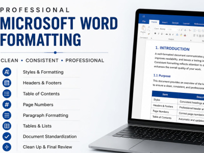 Professionally formatted Microsoft Word documents and cleanup!