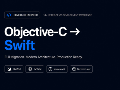Your legacy Objective-C iOS app modernized to Swift