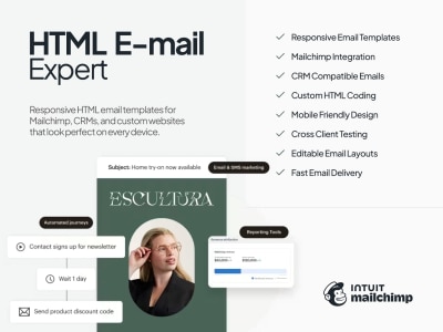 Responsive HTML Email template for Mailchimp | CRM | Custom websites