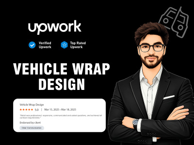 A professional vehicle wrap design for trucks, vans, and cars