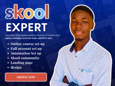 Skool online course, skool community, skool account setup and optimization