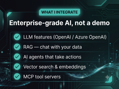 AI integrated into your app with LLM, RAG and agents